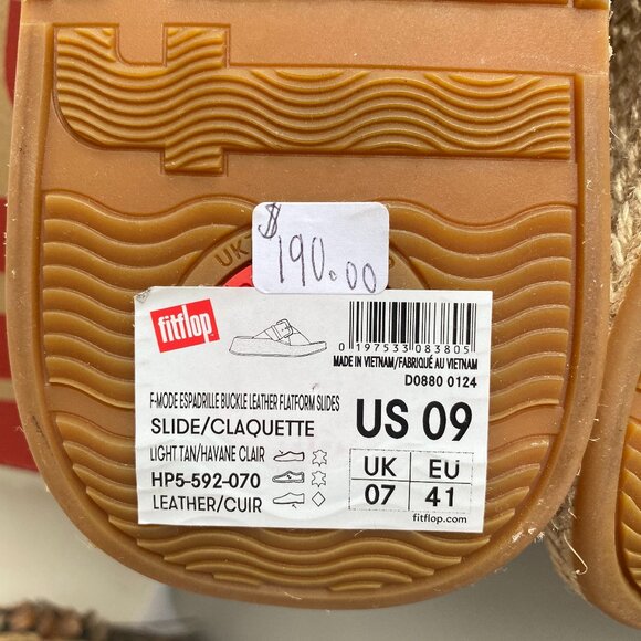 FitFlop Pilar Leather Espadrille Platform Sandals 9-9.5 NWT - Picture 7 of 9